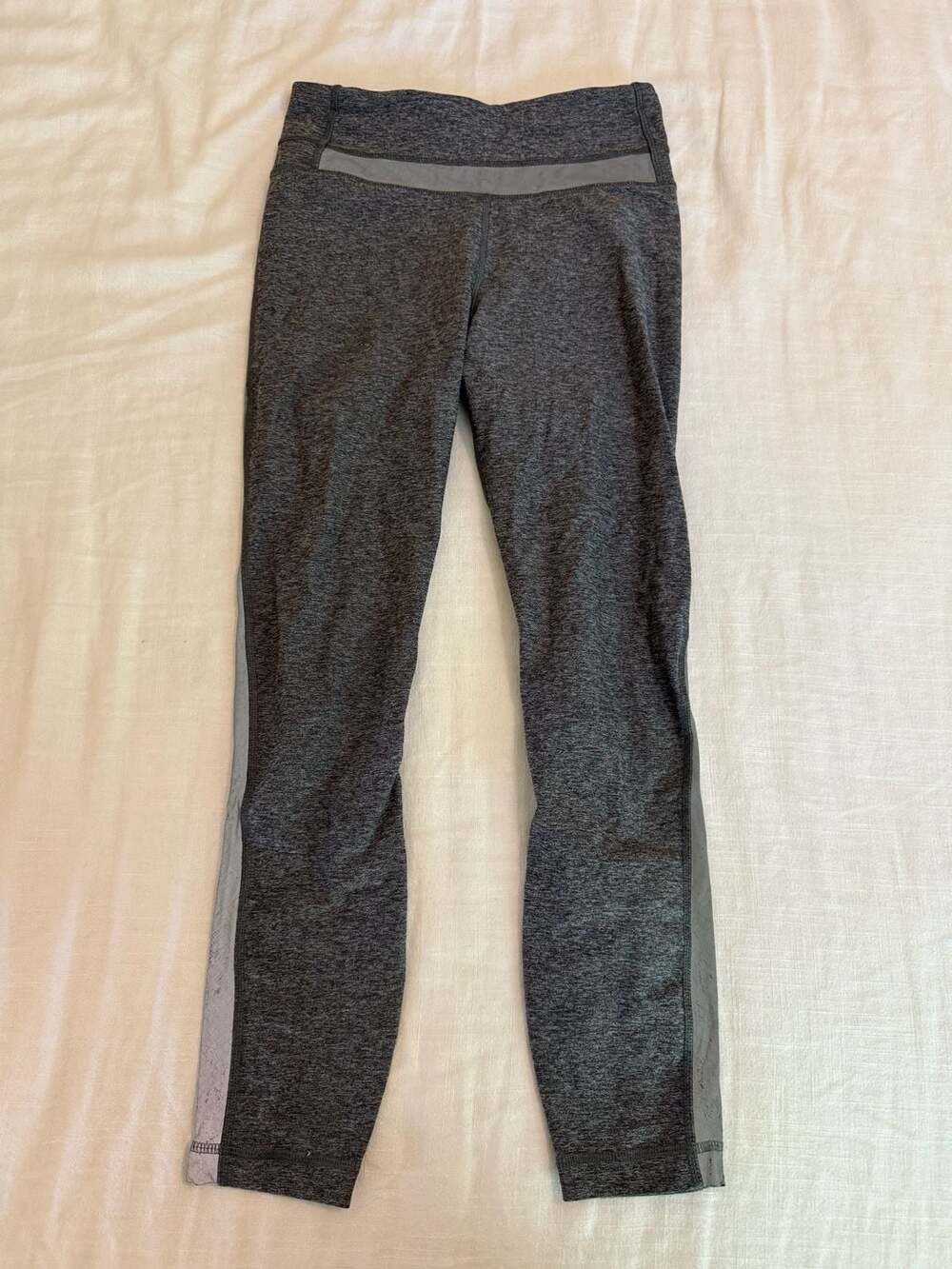 Lululemon Heather Gray Mid Rise Leggings Full Length Sz 4